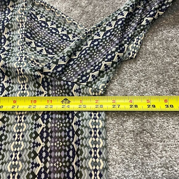 Only Necessities Blouse Shirt womens 1X Blue Gray Geometric Stretch Long Sleeve - Picture 10 of 10